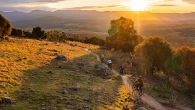 Western trails at sunset