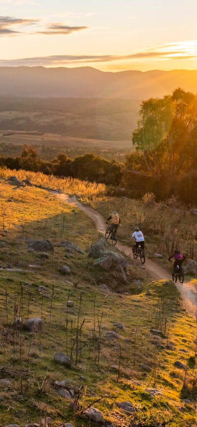 Western trails at sunset