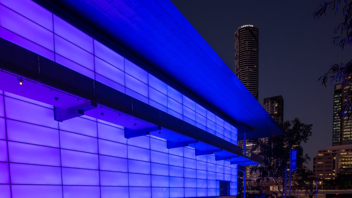 James Turrell's Night Life 2018. Commissioned to mark the 10th anniversary of the opening of GOMA