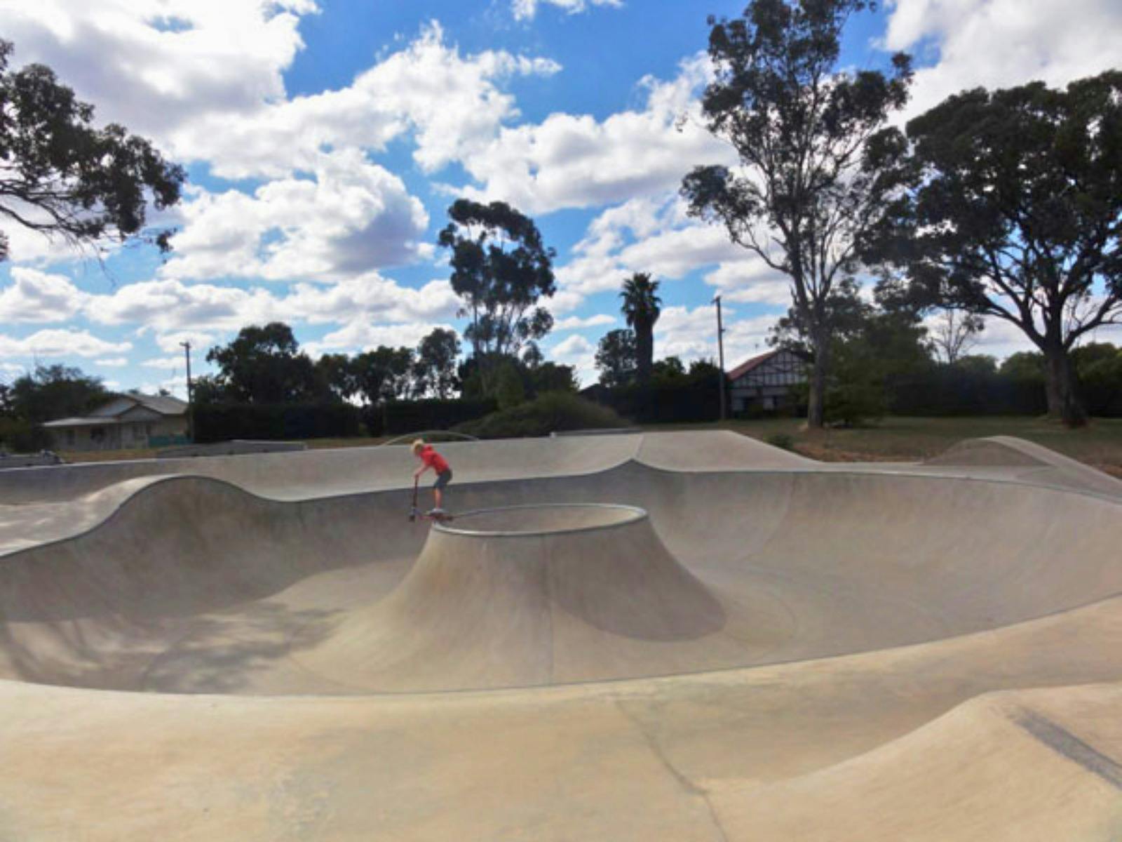 Boy skating in skate park