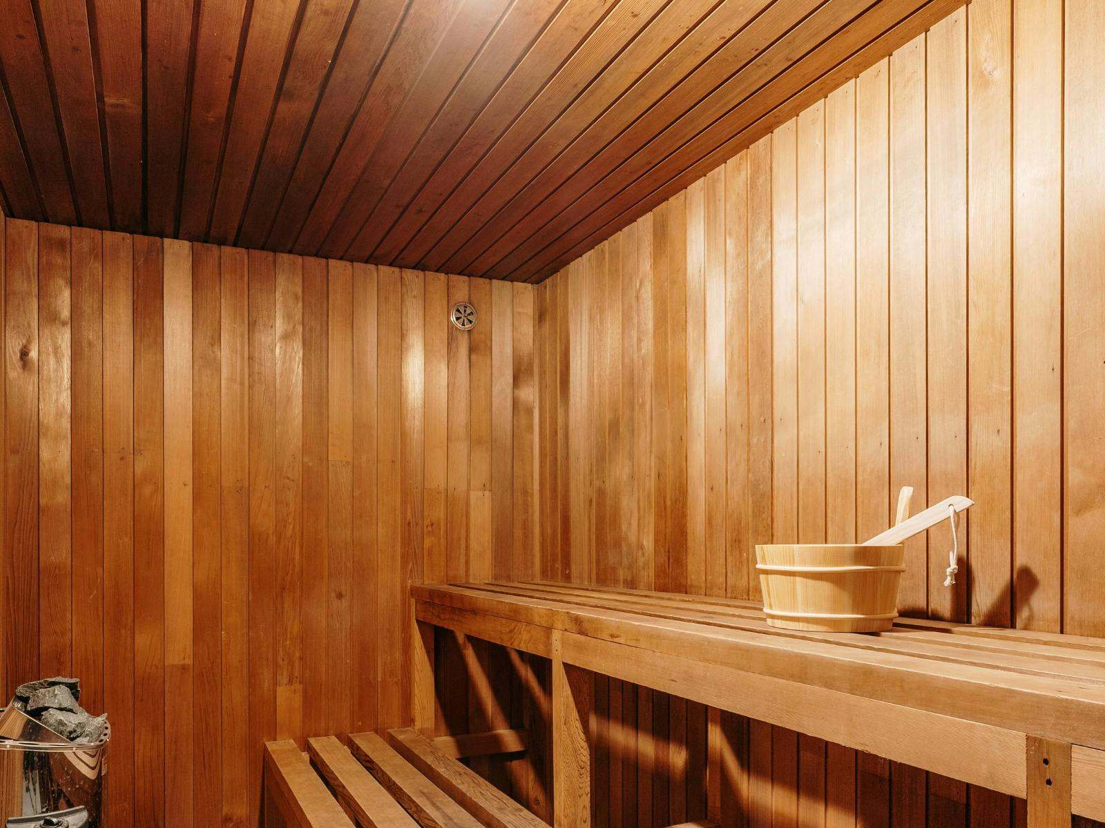 A wooden sauna