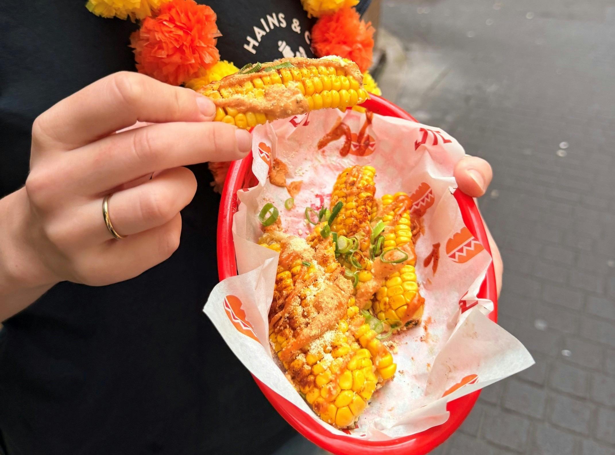 Juan's Torta Cantina Corn ribs at Hains & Co