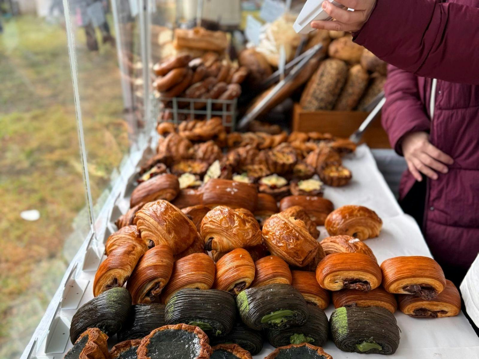 A selection of pastries for sale