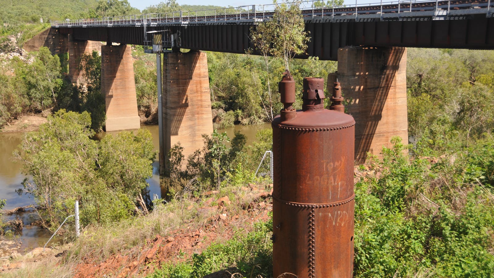 Fergusson River Railway Bridge and Boiler