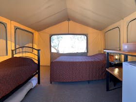 Inside safari tent