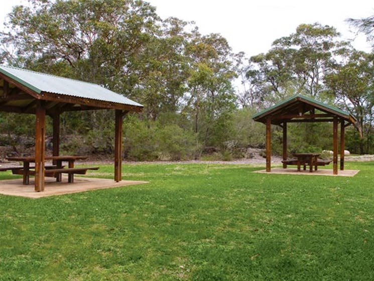 Bomaderry Creek picnic tables, Bomaderry Creek Regional Park. Photo: Michael Van Ewijk &copy; DPIE