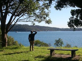 Taking in the view from Bottle and Glass Point, Sydney Harbour National Park. Photo: Natasha