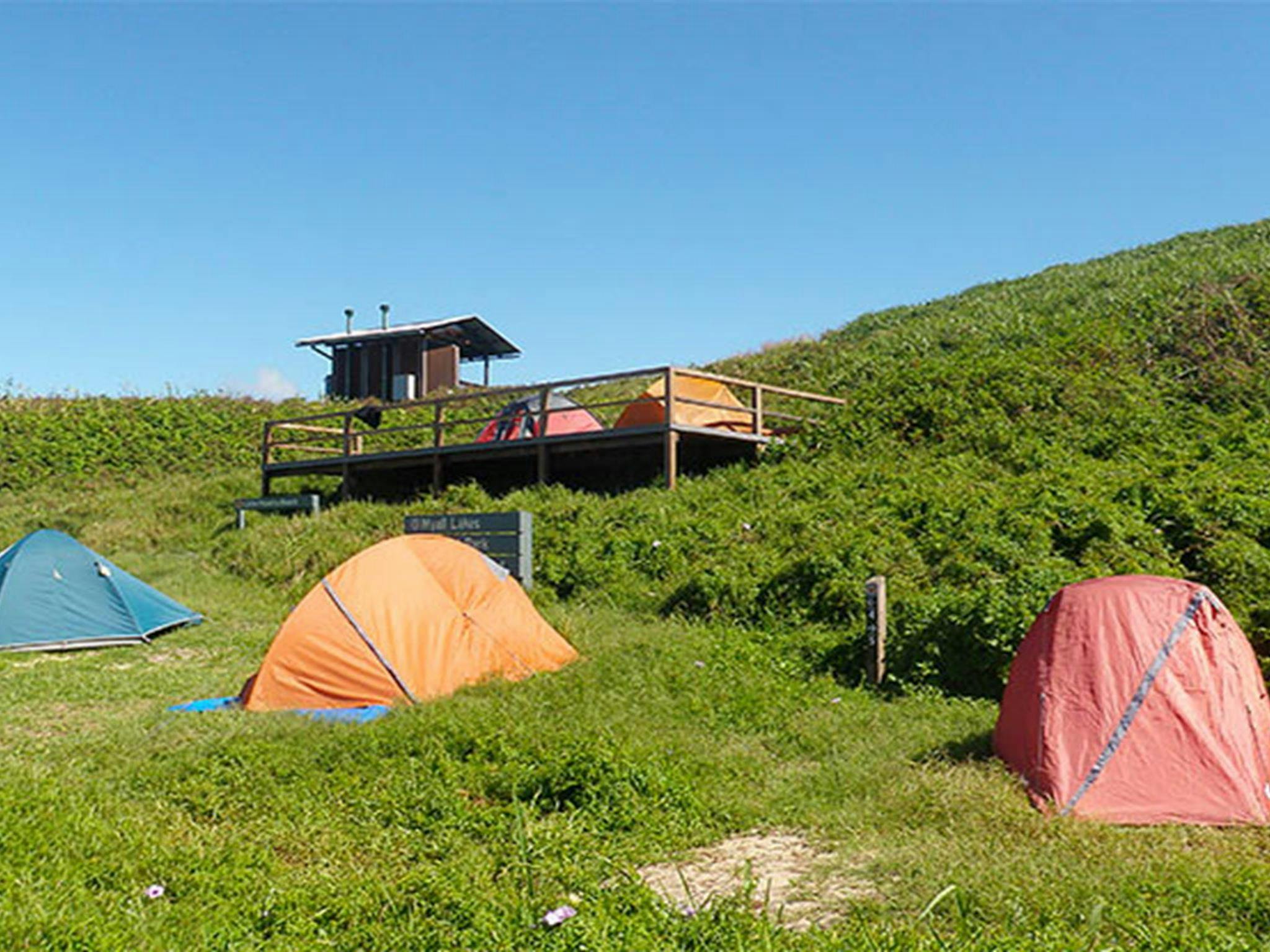 Broughton Island campground with tents set up. Photo:Susanne Callahan/OEH