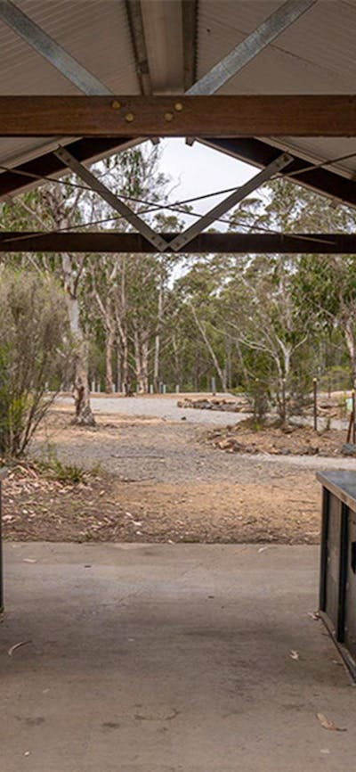 The barbecue facilities under shelter at Bungonia campground. Photo: John Spencer/DCCEEW ©