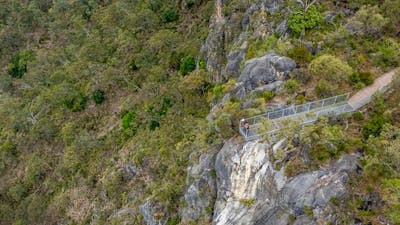 Aerial view of the Lookdown lookout, Bungonia National Park. Photo: John Spencer © DCCEEW