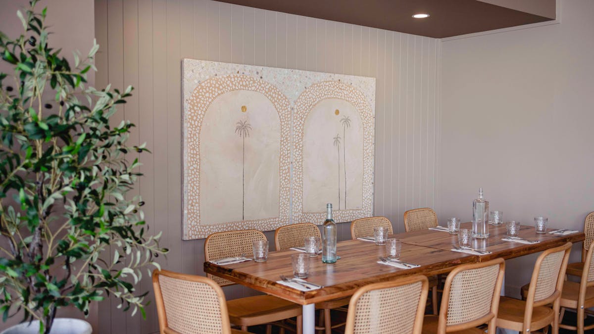 Beautiful inside dining spaces for groups and couples.