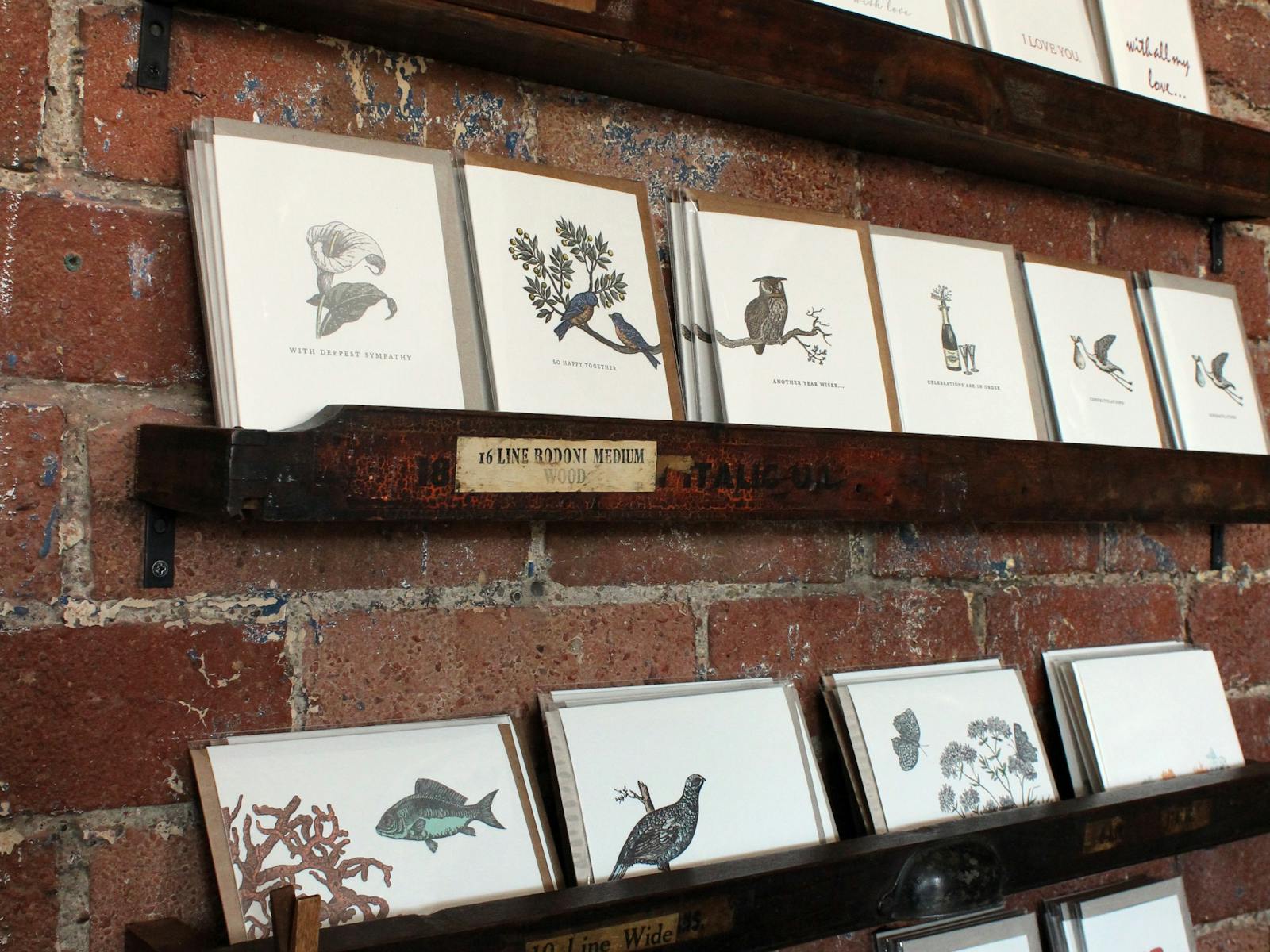 Hand printed letterpress greeting cards boutique and on cotton paper in our letterpress studio