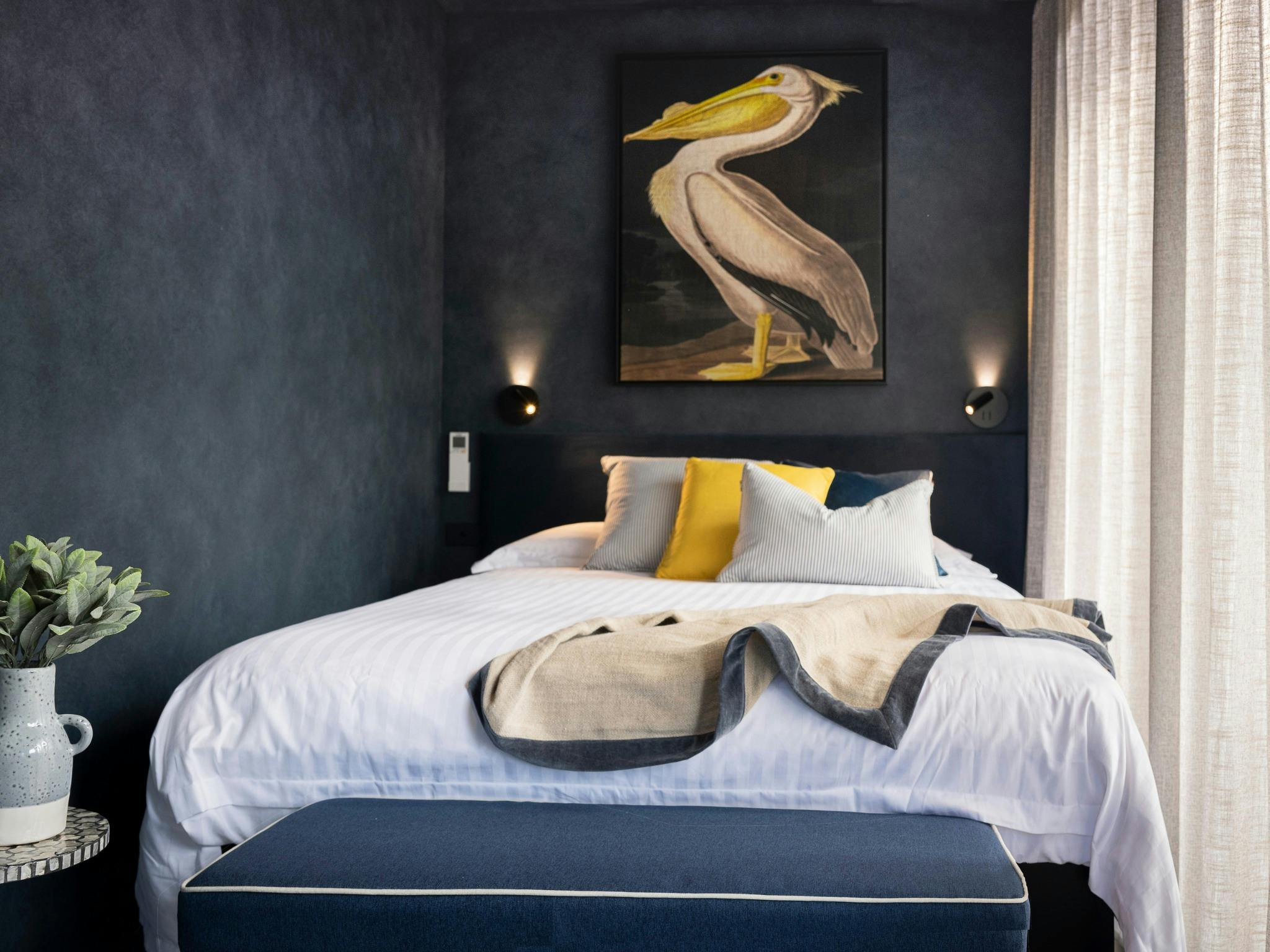 Dal Zotto Wines Homestead and Studio queen size bed bedroom