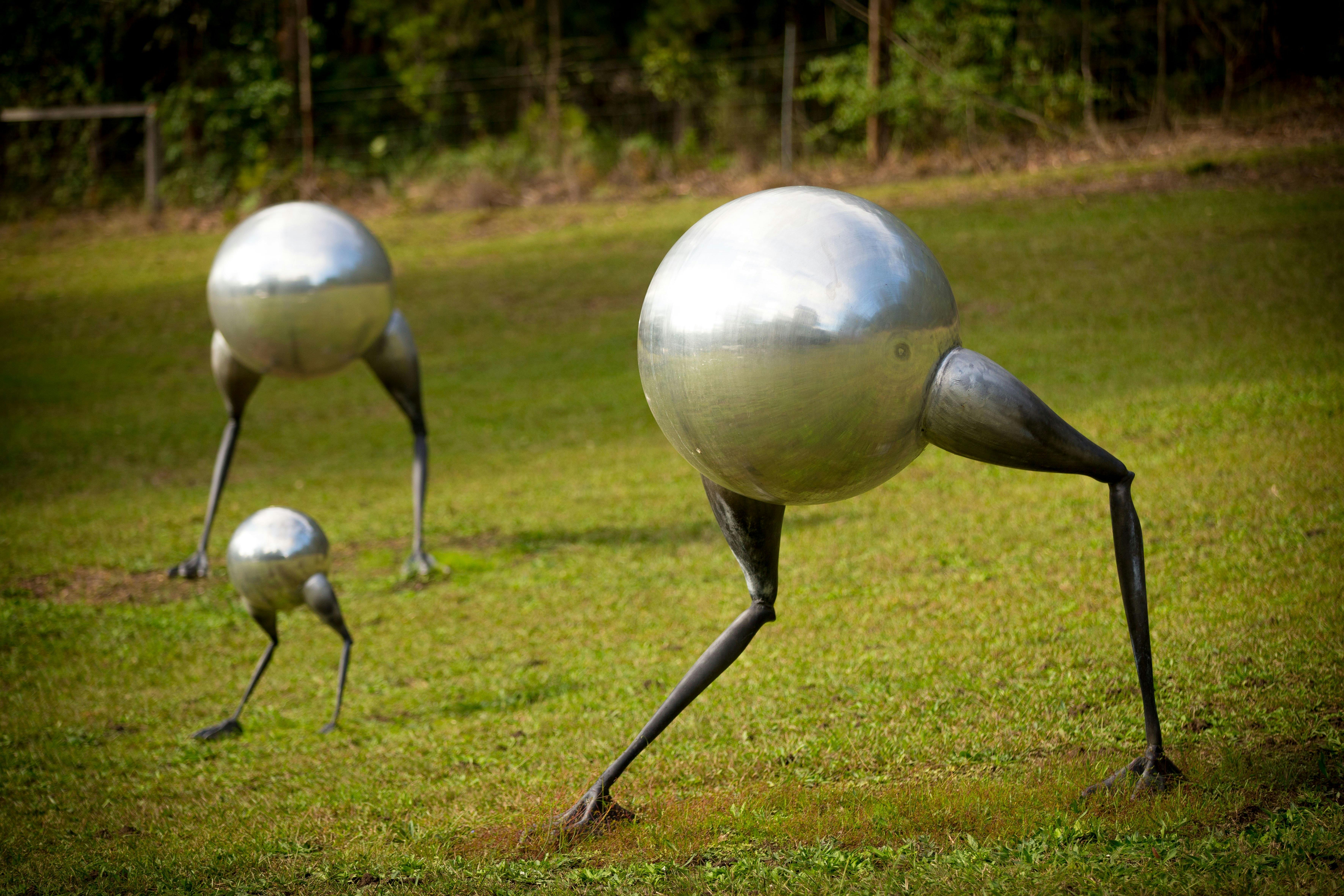 The Wanderers scultures from 'Sculptures by the Sea' in the vineyard grounds