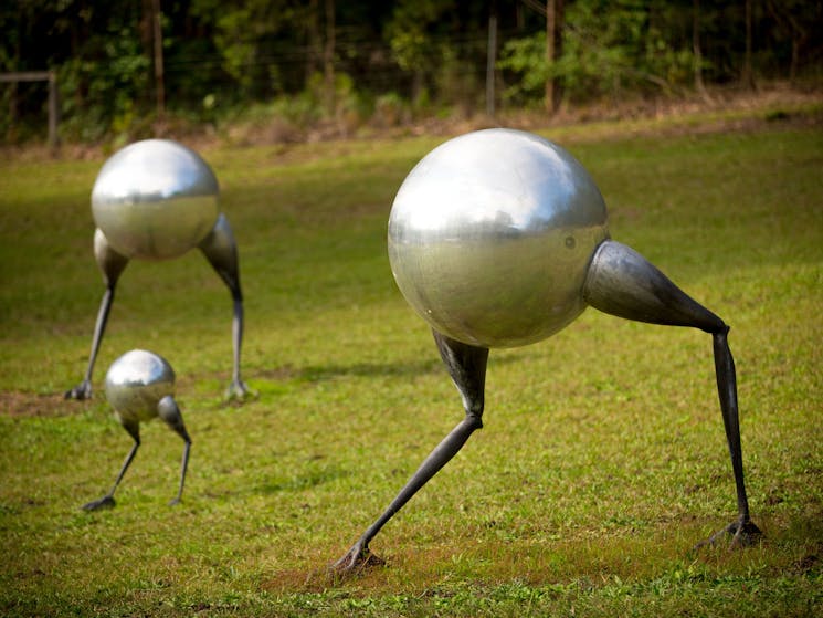 The Wanderers scultures from 'Sculptures by the Sea' in the vineyard grounds