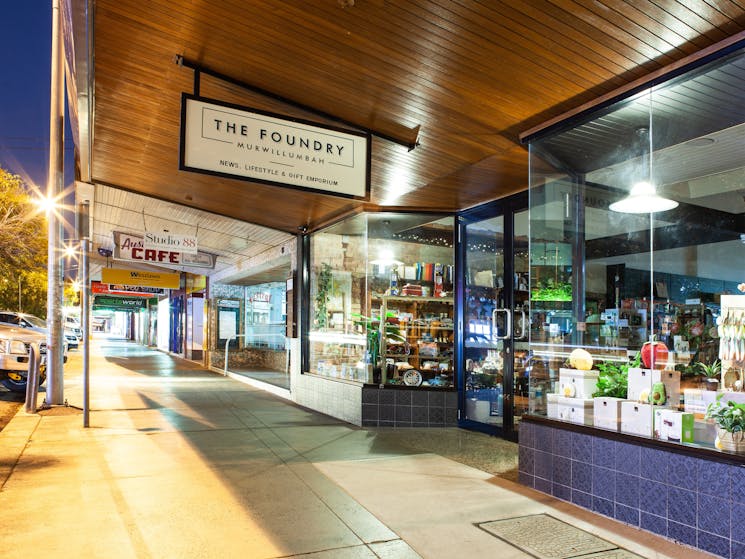 Street view of The Foundry Murwillumbah next to the iconic Austral Cafe