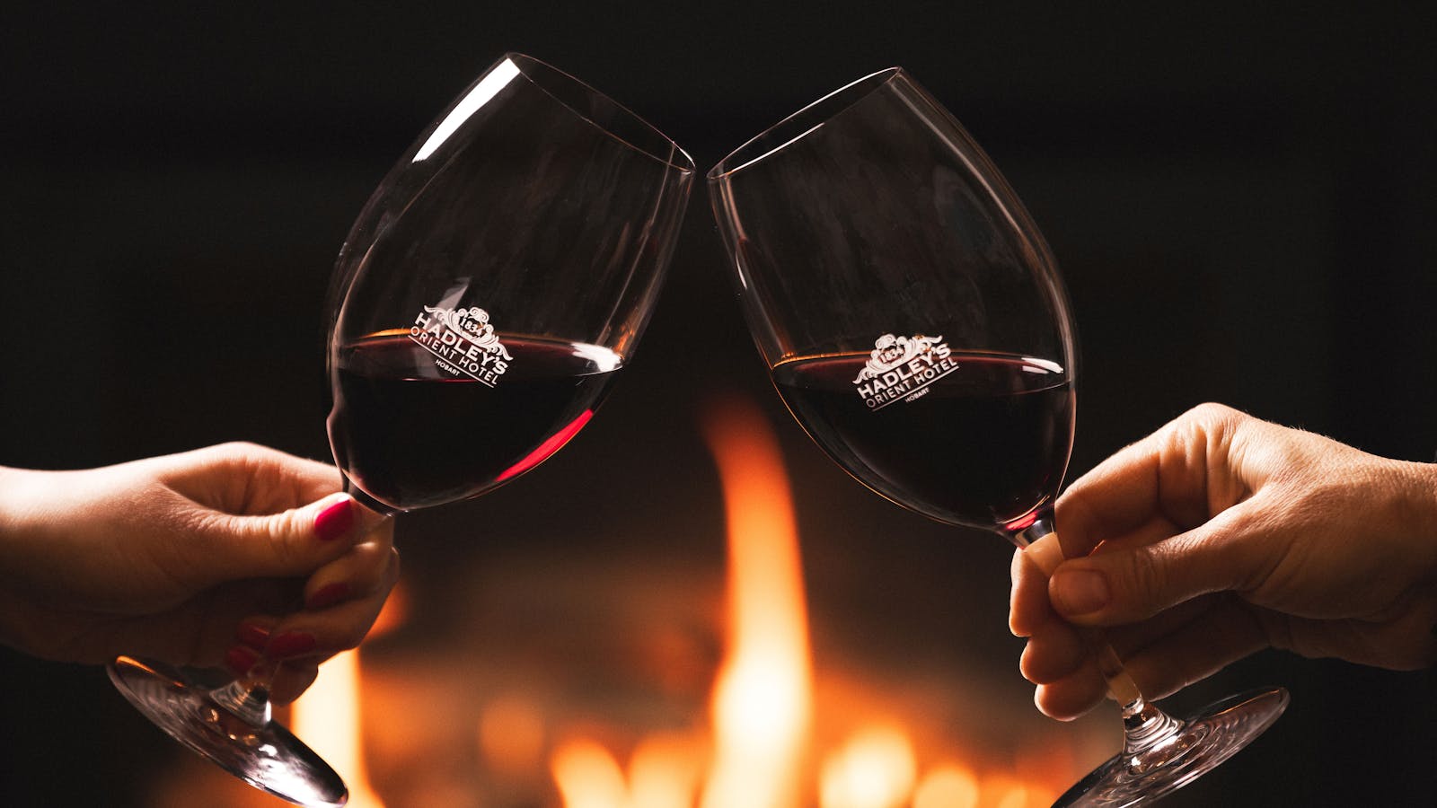 Wine by the fire in the Orient Bar