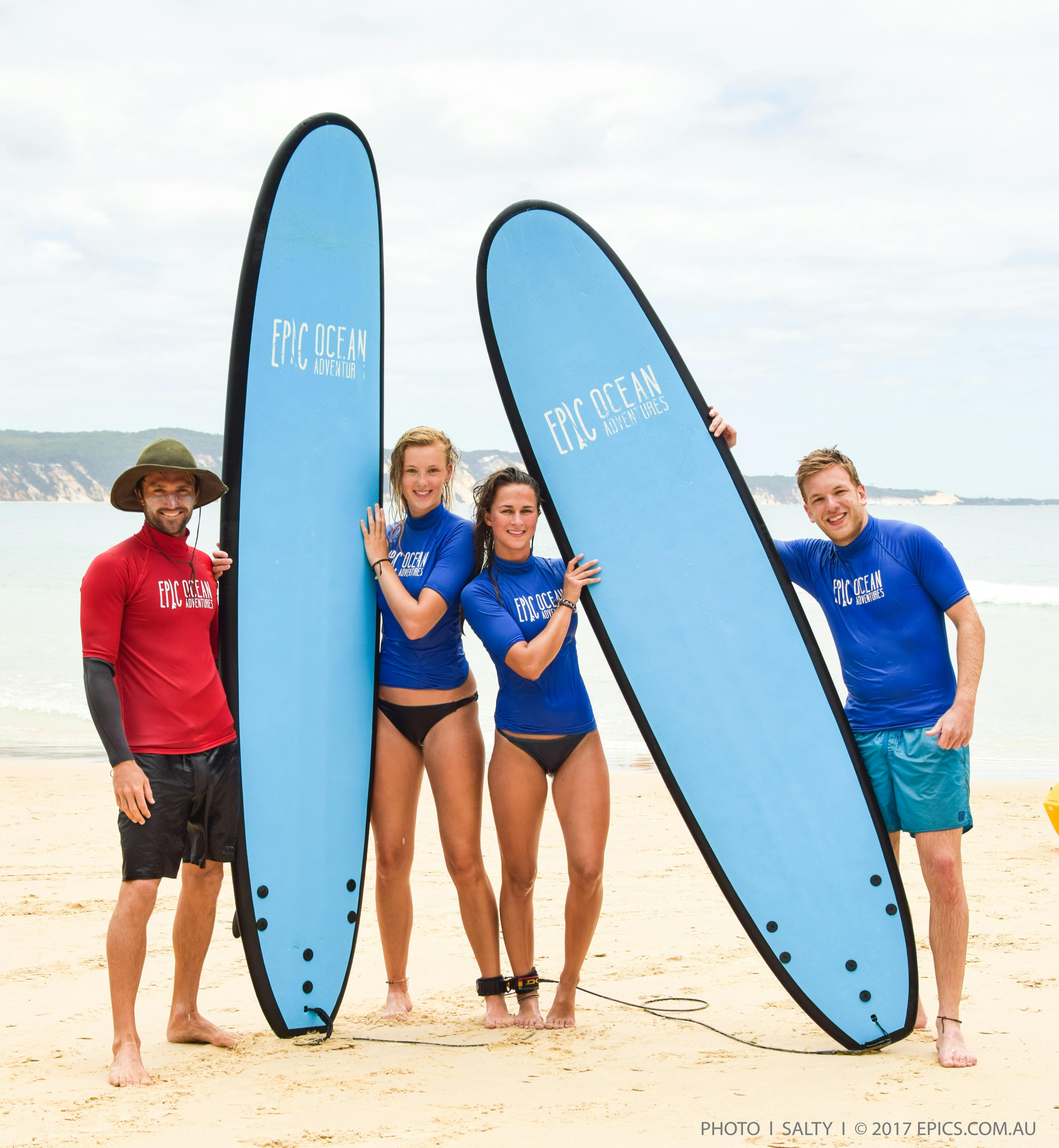 Surf lesson Rainbow Beach Double Island Point