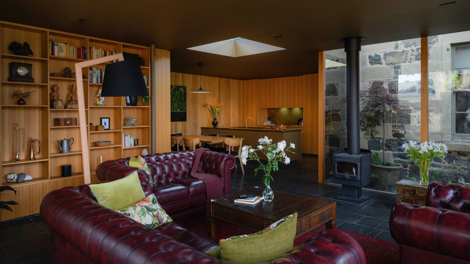 Living room looking to dining room & kitchen