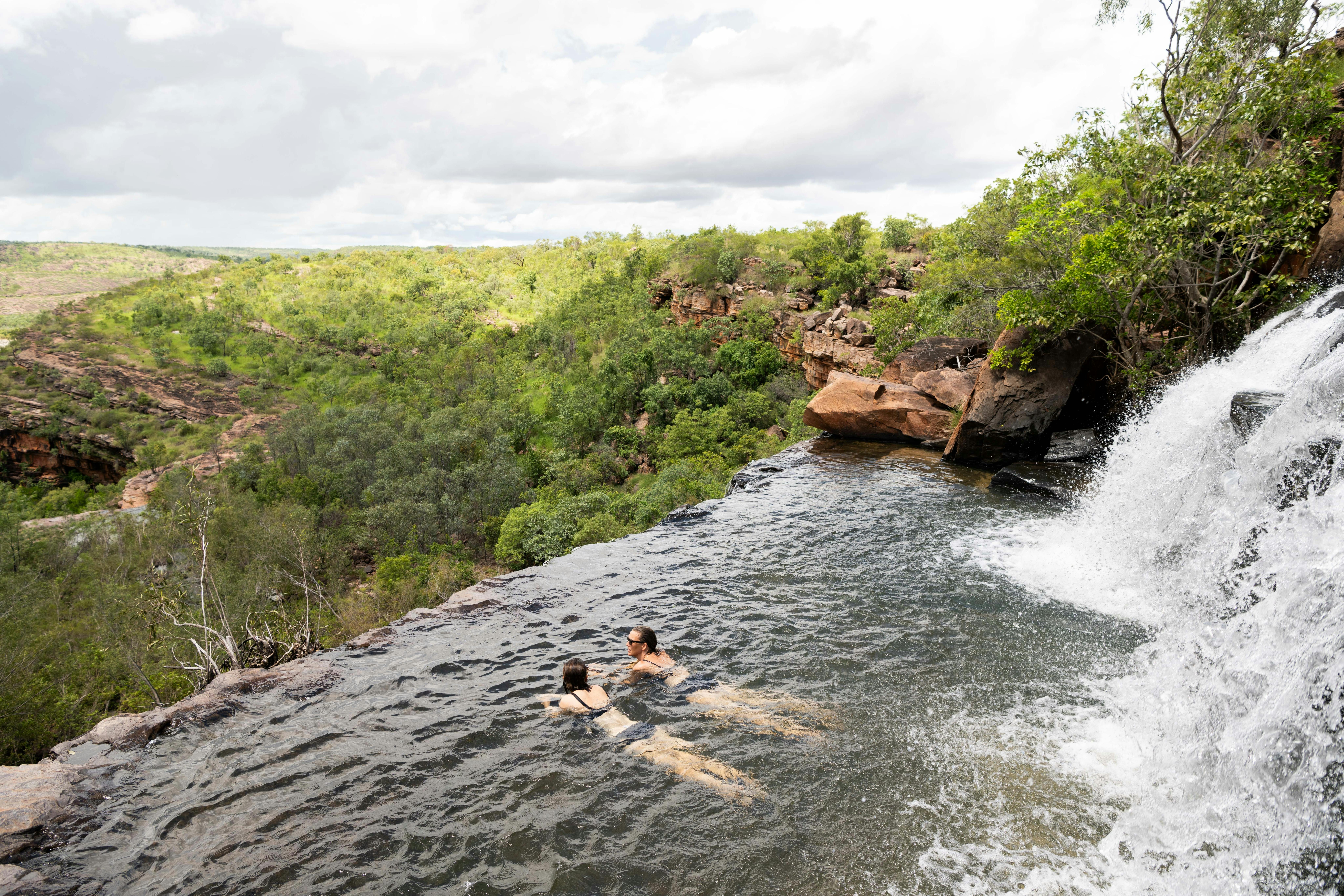 Waterfall swim