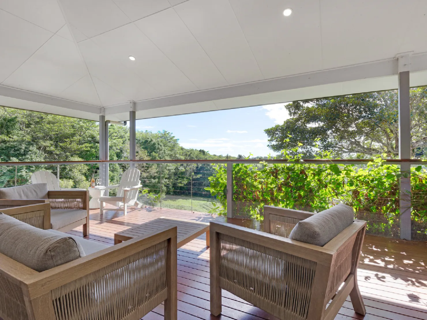 Balcony with outdoor seating and BBQ