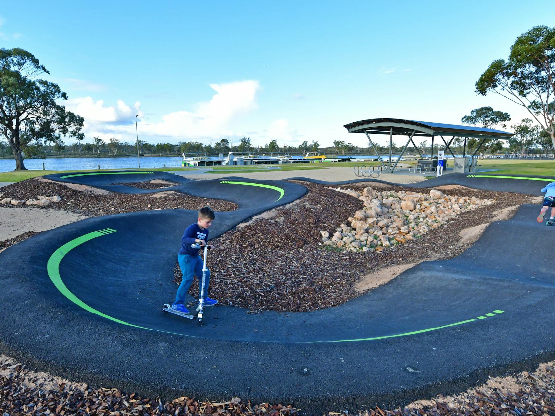 Children using Waikerie Pump Track