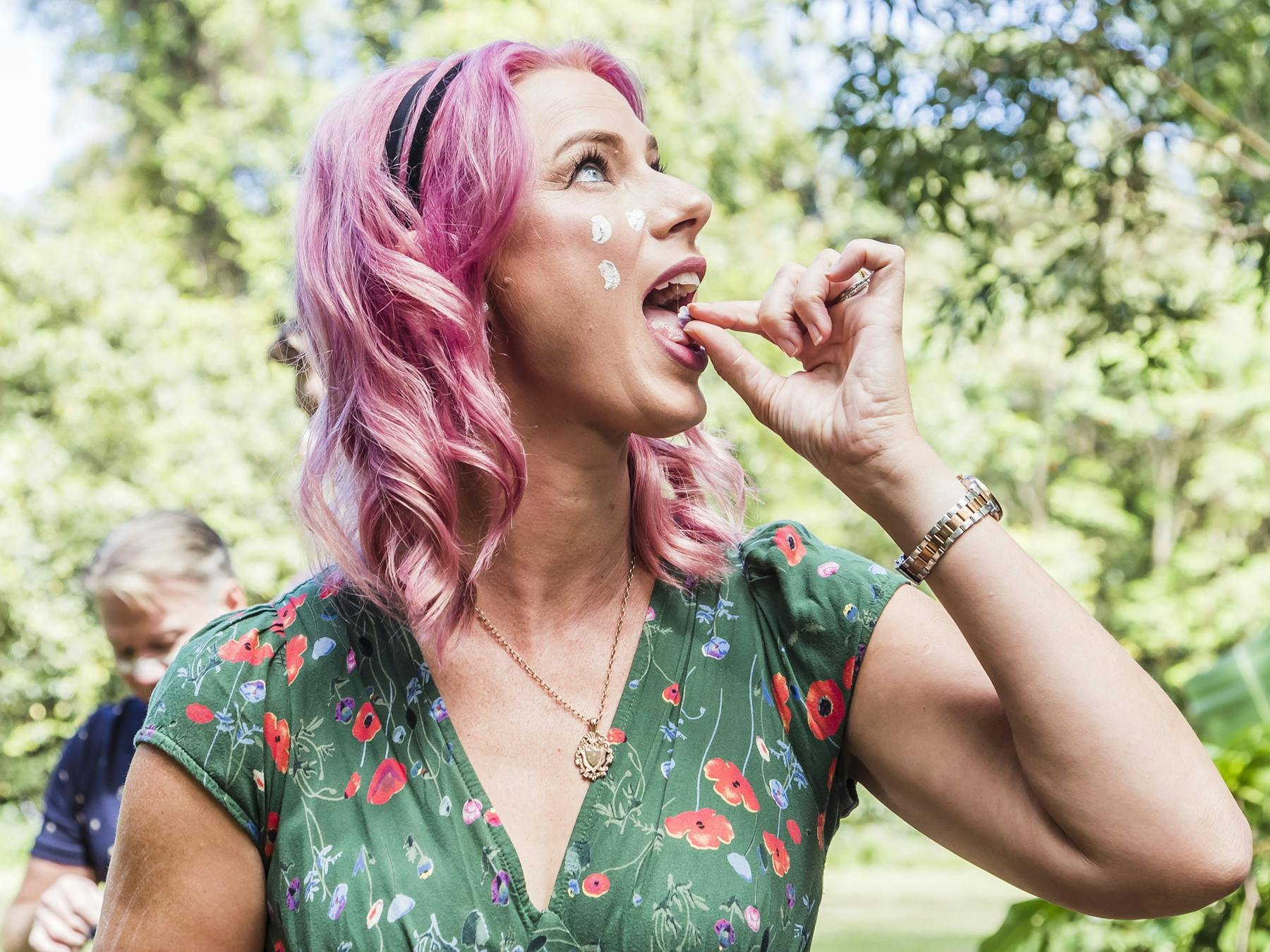 A guest enjoys bushtucker on a nature walk