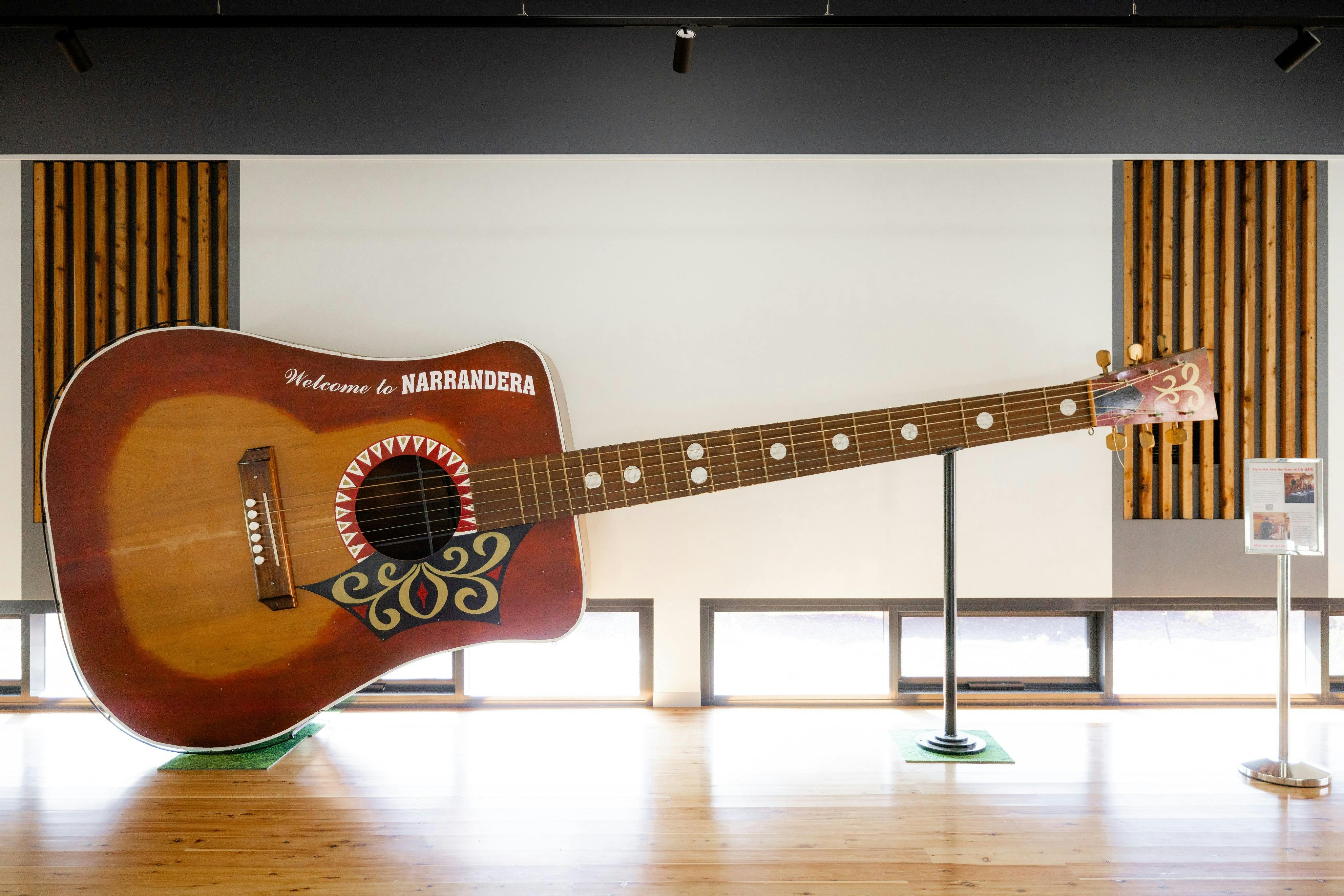 Giant playable acoustic guitar,  try your skills on the largest playable acoustic guitar