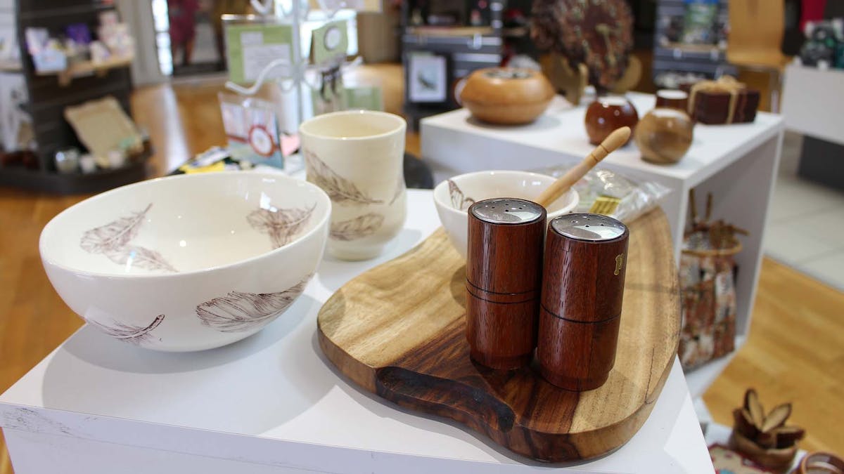 Local handmade artisan products for sale at the Ipswich Visitor Information Centre
