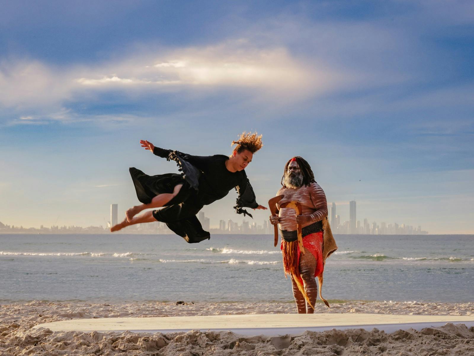 Two performers dancing Two performers dancing