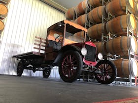 1926 Model T Ford Truck in its home in the barrel store