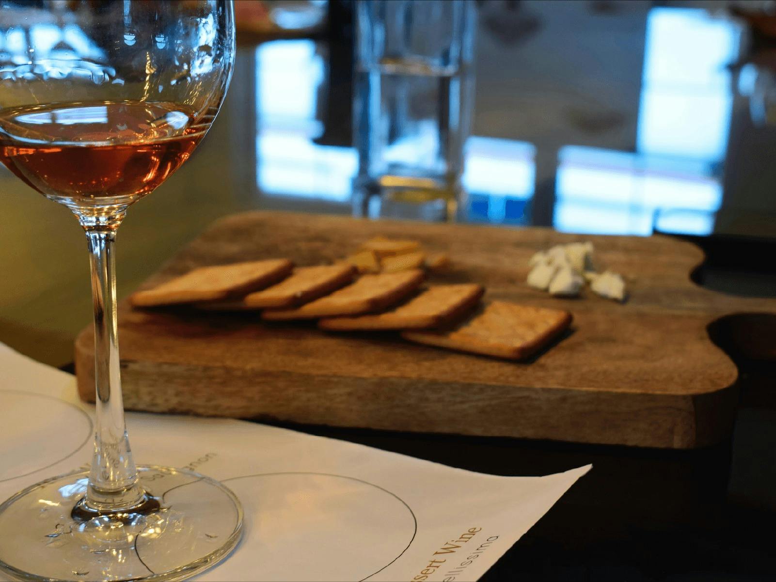 CGT Wine Tour - wine glass &  crackers