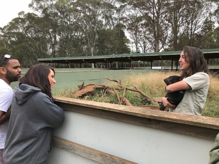 Visitors and Keeper Kelly