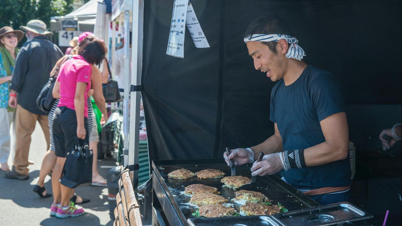 Osakan Soul cooking up okonomiyaki at Harvest Launceston