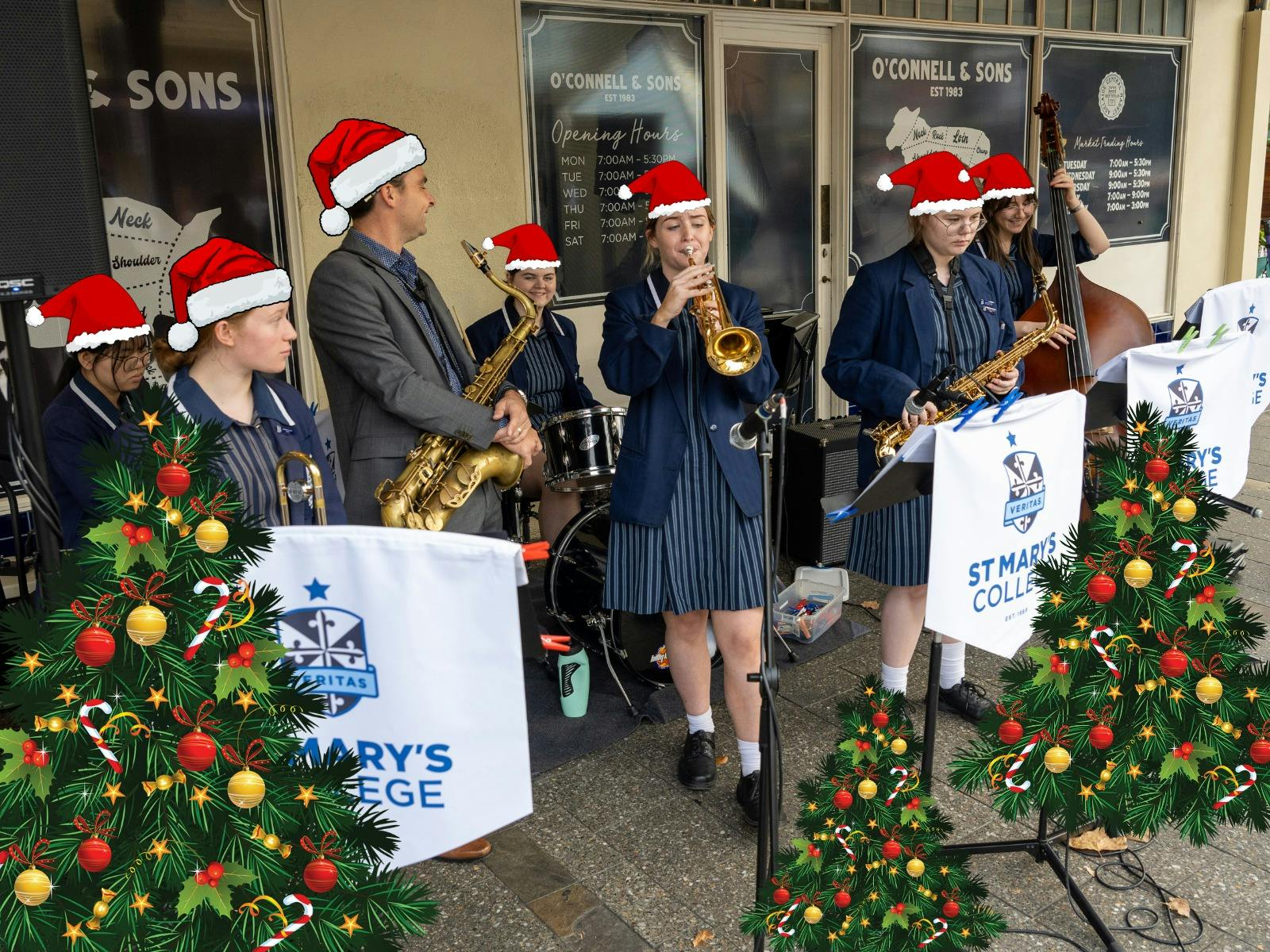 St Mary's band at Jingle & Mingle