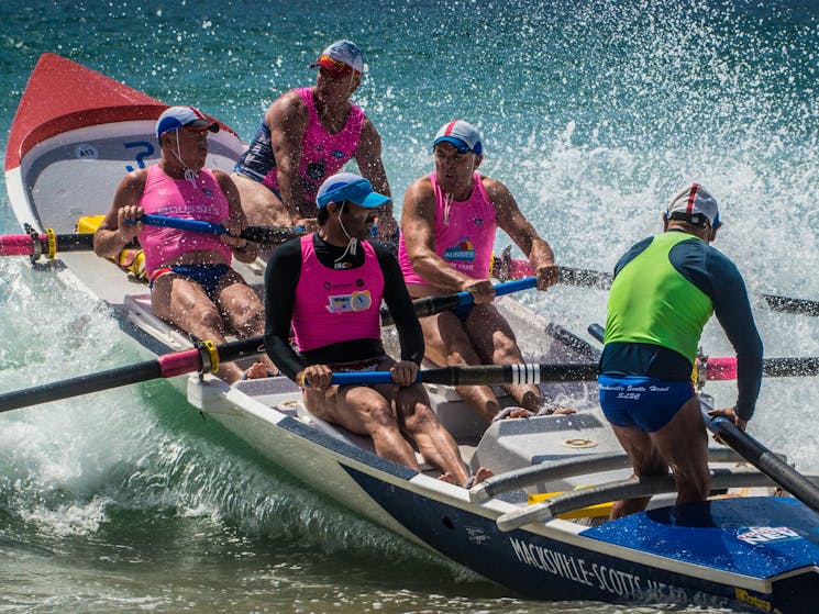 Surf Club Surf Boat Team rowing at Scotts Head