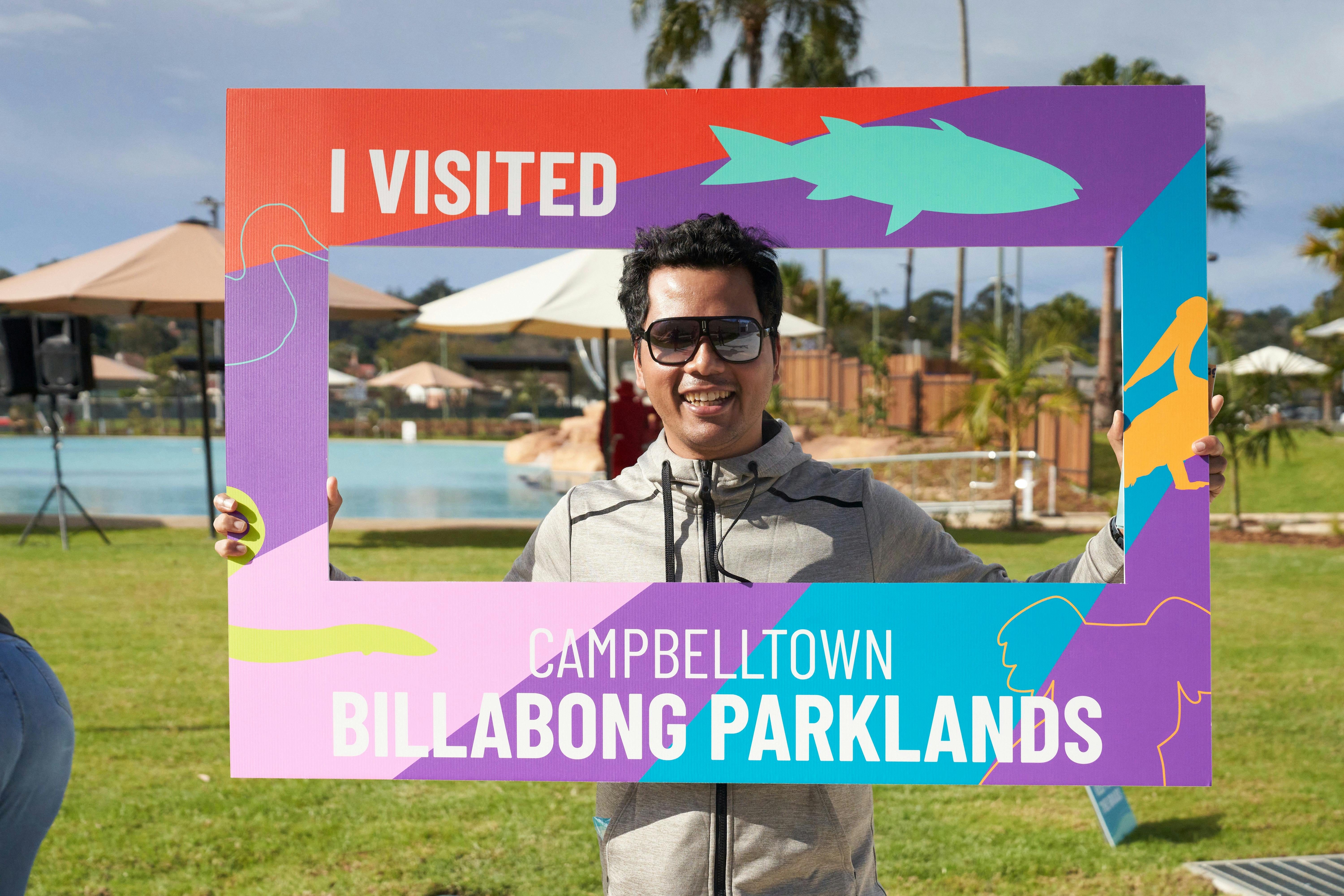 Man holding a social media Frame