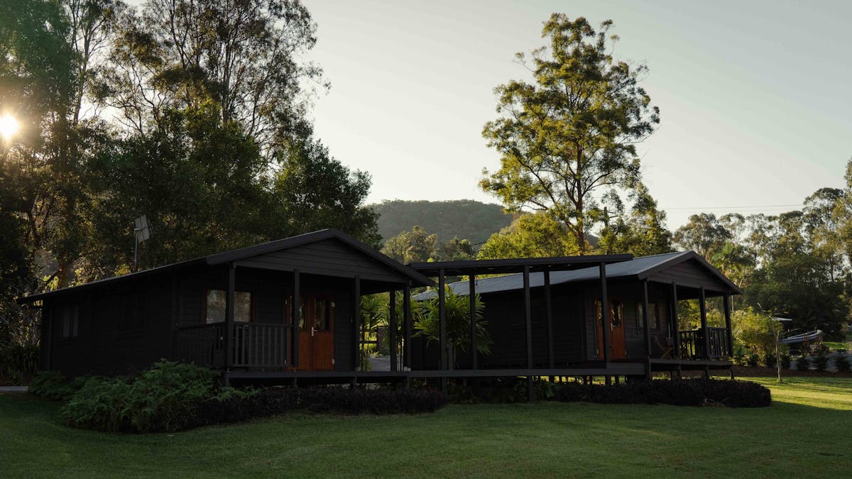Two cabins with decks
