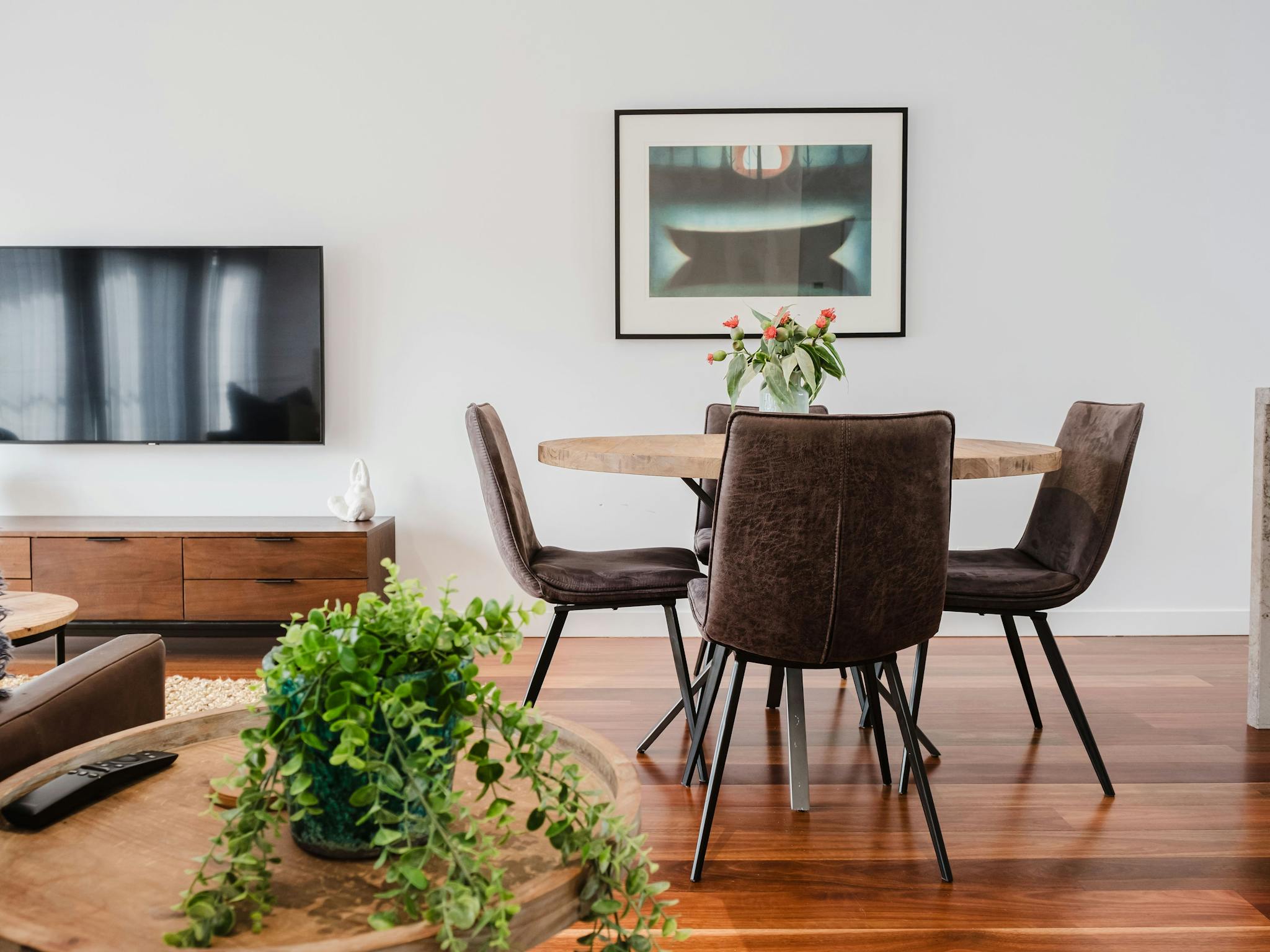 Hester arthouse townhouse dining area with dining table and four chairs