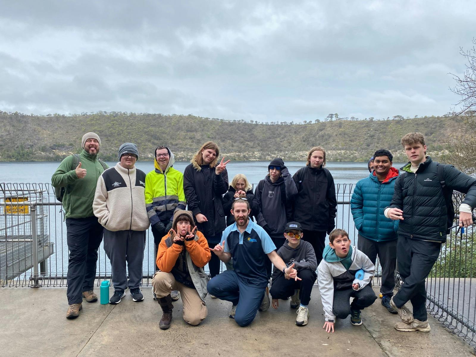 Access Adventure Club staff and participants smiling together in a group photo