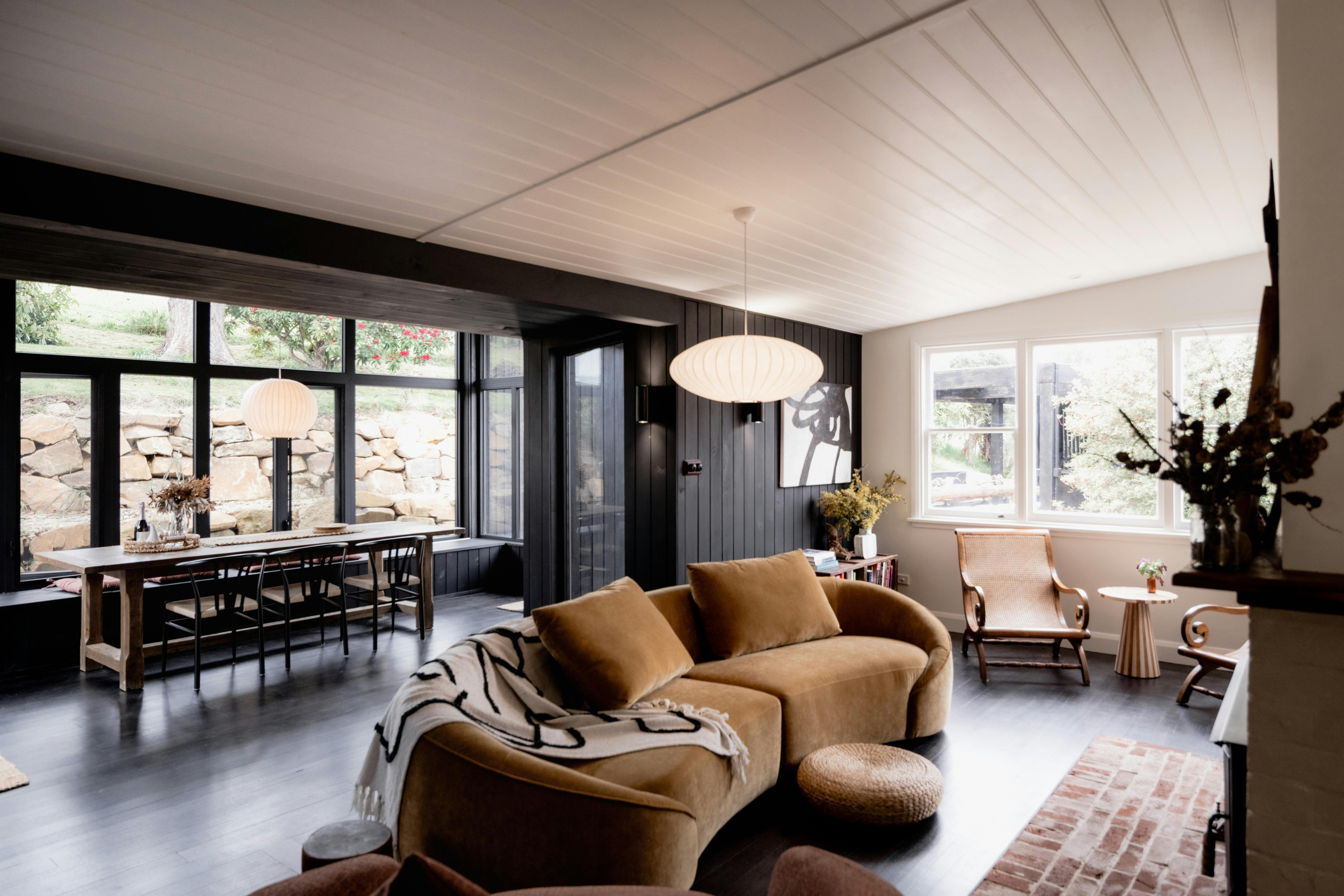 Enjoy the warmth of the wood fire in the open plan living area