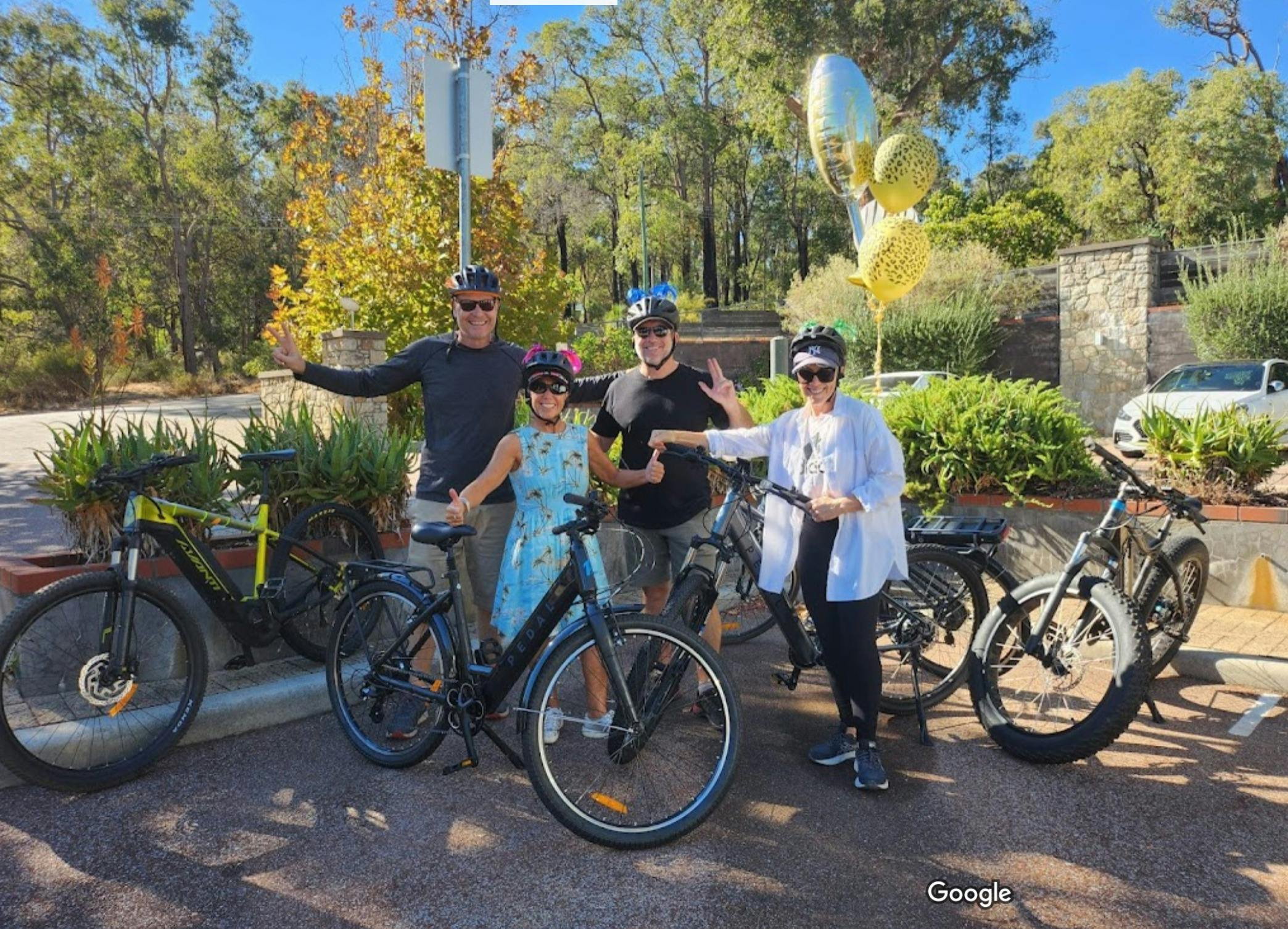 Birthday group in the Perth hills with Ebikes