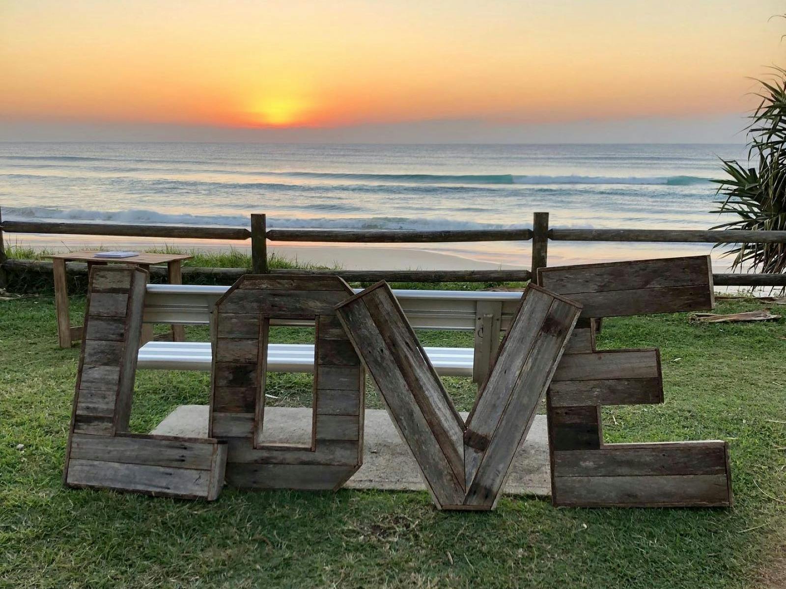 Love sign with sunrise