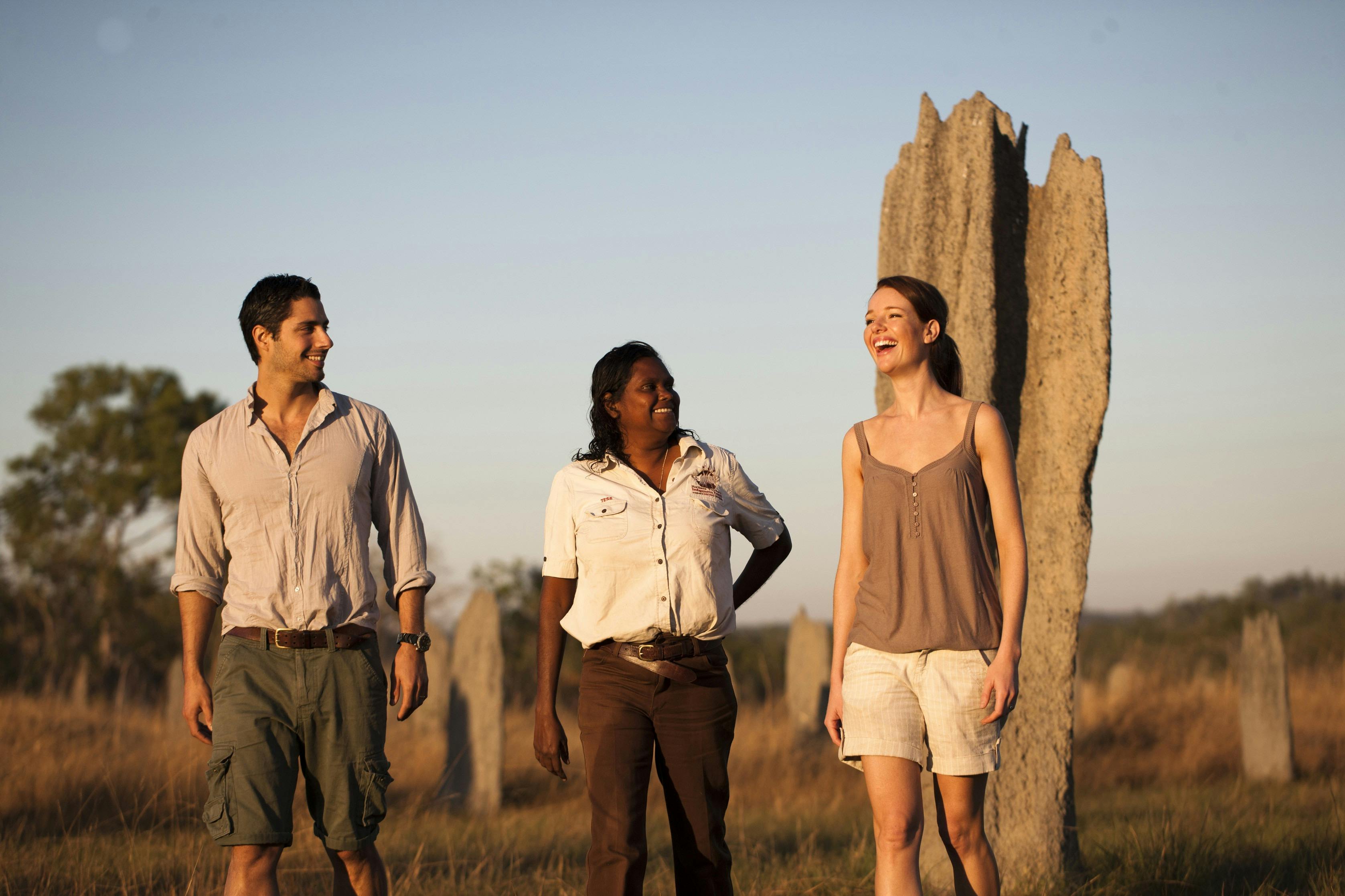 Tess Atie with guests at the Wunthuwurr (termite mounds)