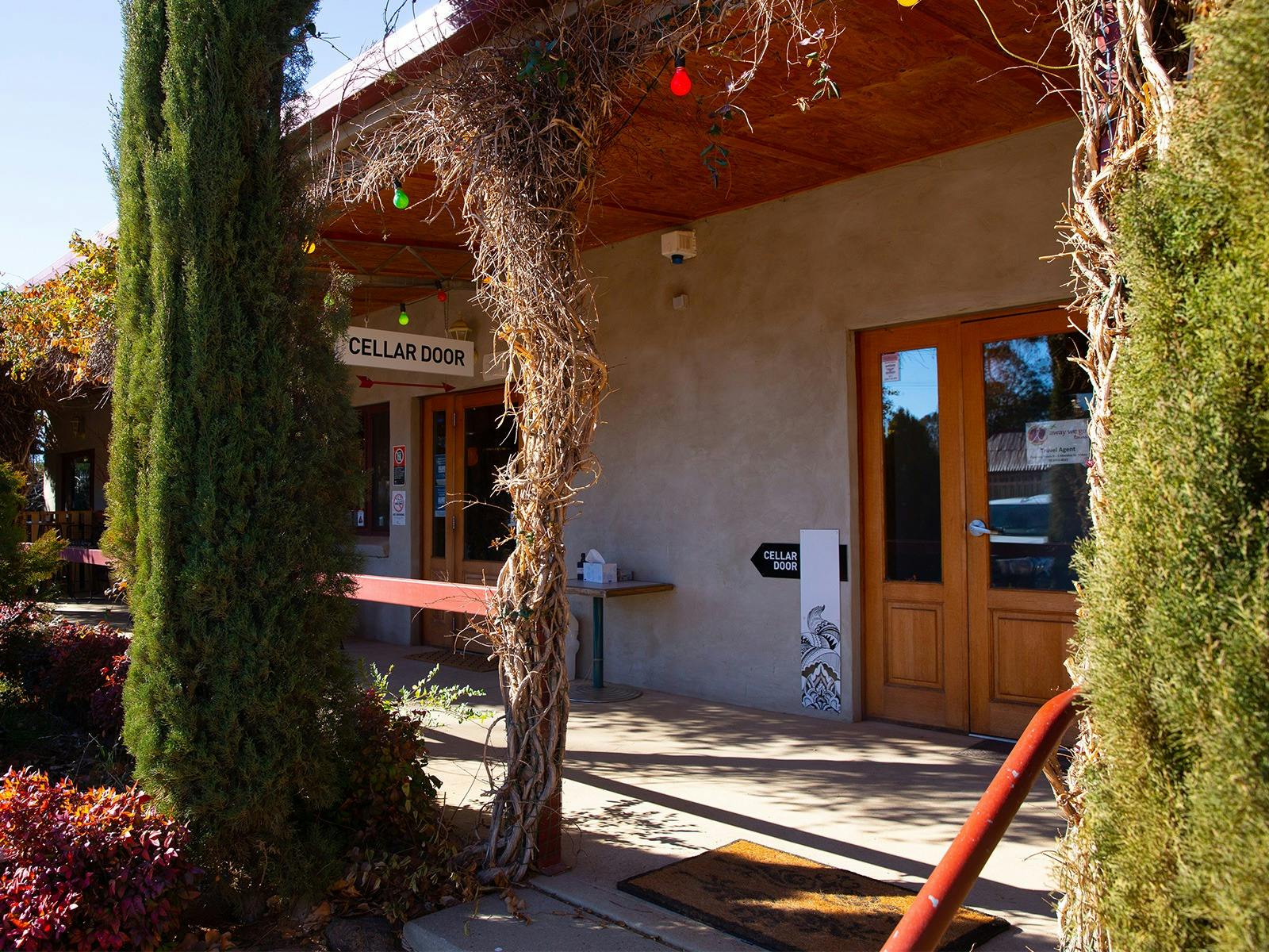 Entry way with trees