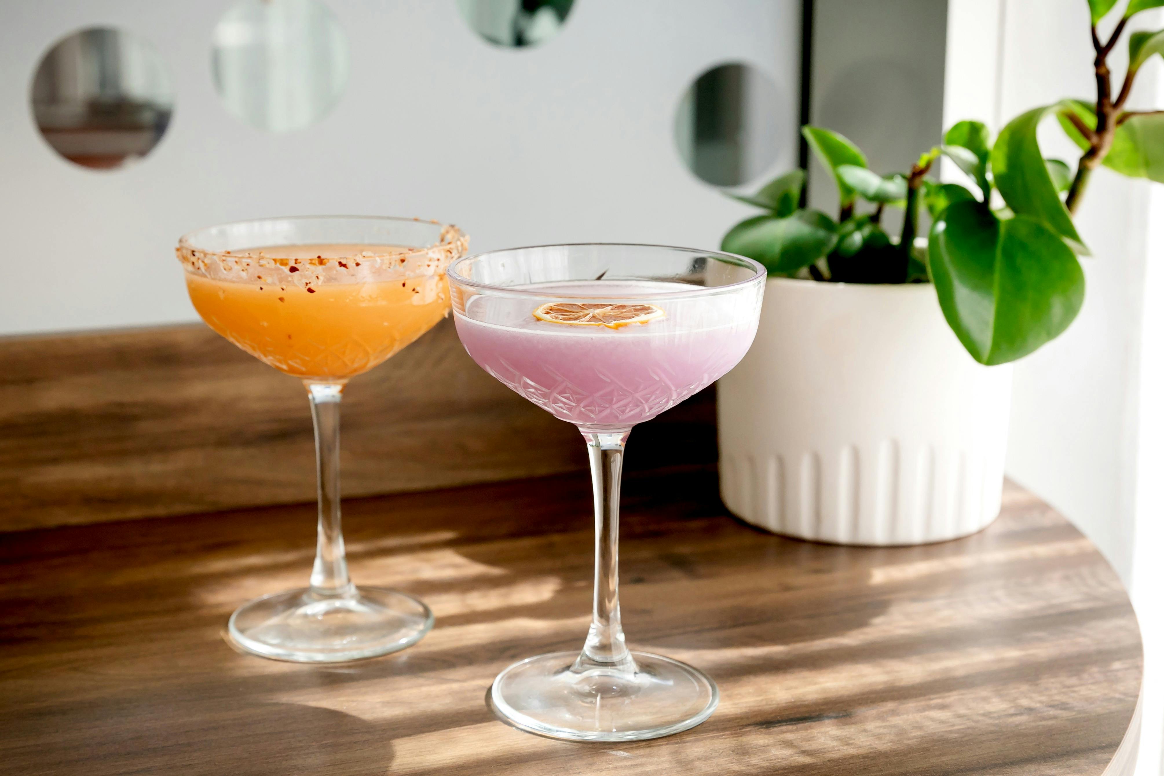 Orange and pink cocktails