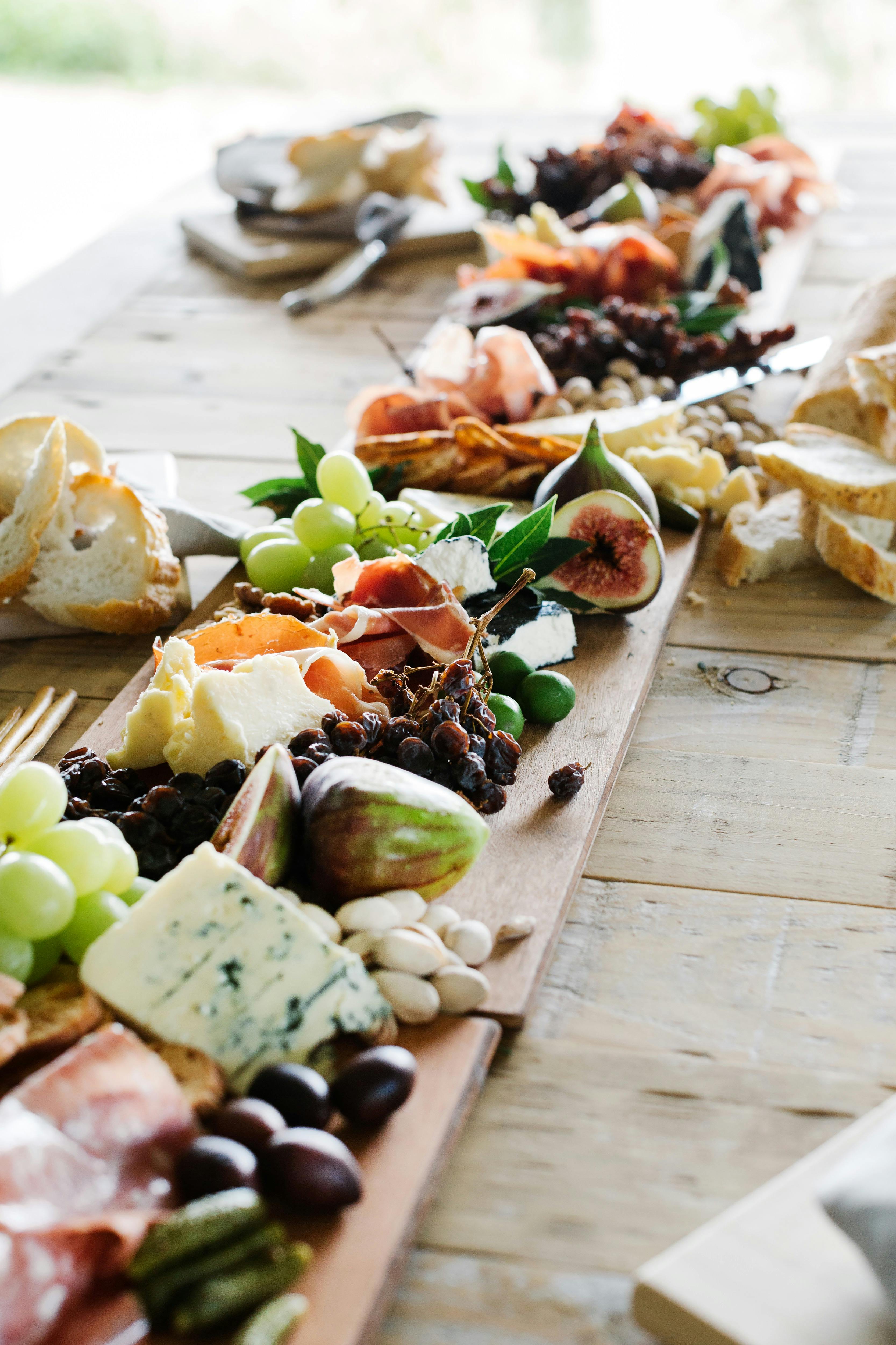Grazing platter featuring local cheese and cured meats and other local food to share