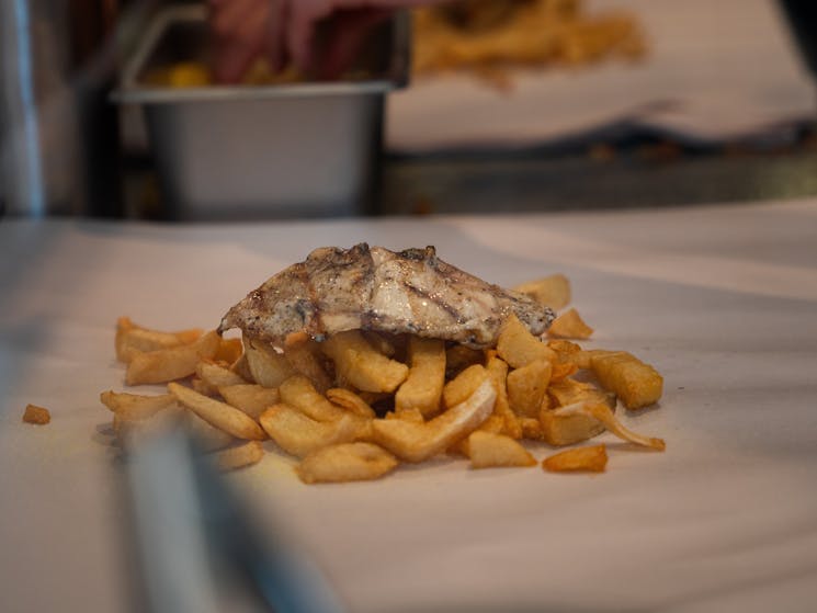 Rosie’s Fish and Chips, grilled fish and chips