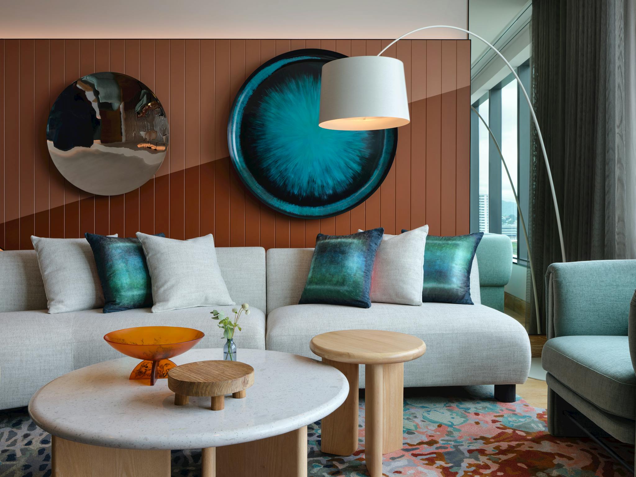 Teal sofa inside Marvelous Suite Teal sofa inside Marvelous Suite