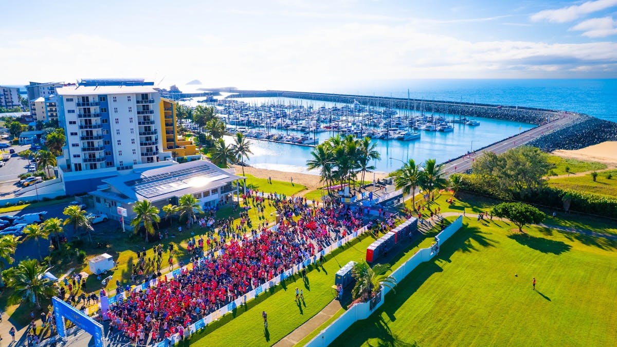 Start line of Half Marathon at Mackay Marina Run Queensland